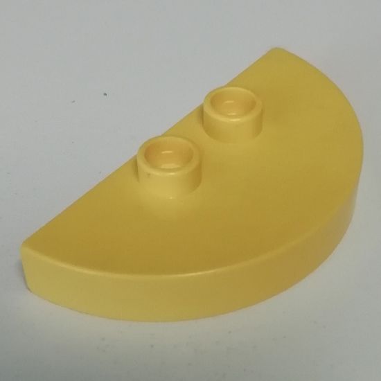 Duplo Tile, Modified 2 x 4 x 1/2 (Thick) Half Circle with 2 Studs