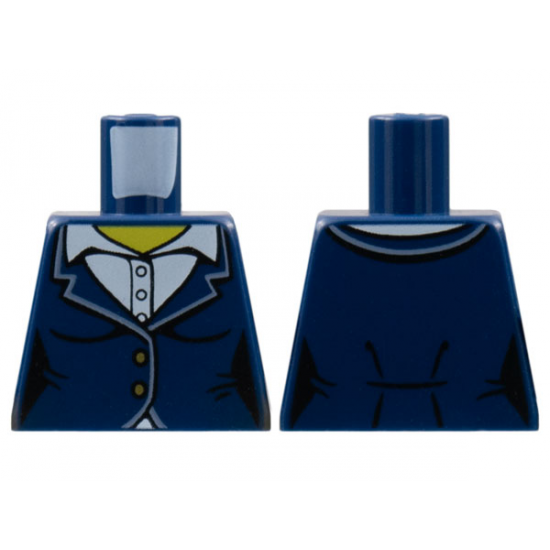 Torso Female Suit Jacket with White Collar Shirt with Buttons Pattern