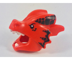 Minifigure, Headgear Mask Dragon with White Teeth and Black Eyes and Scales Pattern