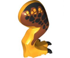 Animal, Body Part Dinosaur Leg Large (Rear) Tyrannosaurus rex with Pin, Black Claws and Black Spots on Dark Orange Pattern - Right