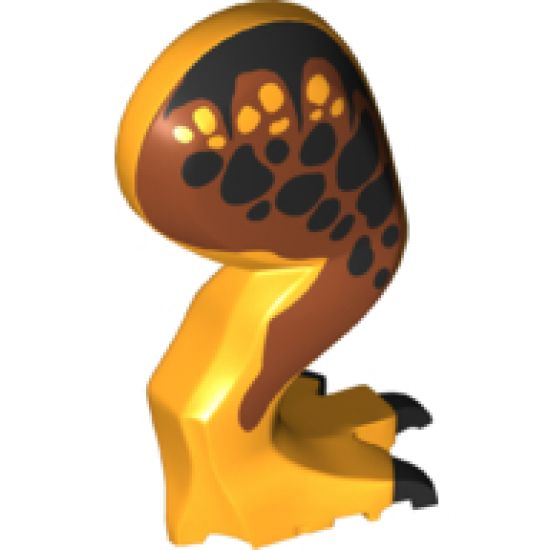 Animal, Body Part Dinosaur Leg Large (Rear) Tyrannosaurus rex with Pin, Black Claws and Black Spots on Dark Orange Pattern - Right