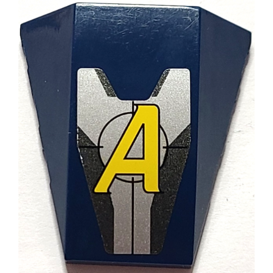 Wedge 4 x 4 No Studs with Agents Logo Pattern (Sticker) - Set 8968