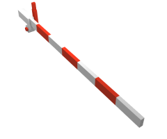 Train Level Crossing Gate Type 1, Assembly with Blue Base & Red Handle (Right)