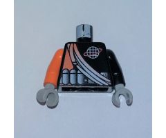 Torso Alpha Team Logo, Orange Stripe, Shoulder Ropes Pattern / Black Arm Left / Orange Arm Right / Light Gray Hands
