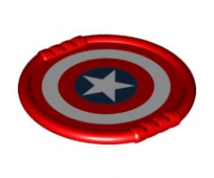 Duplo, Figure Wear & Utensil Disk with Red and White Rings and Captain America Star Pattern