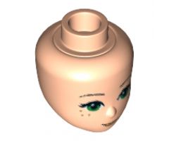 Mini Doll, Head Friends with Green Eyes, Freckles, Medium Nougat Lips and Closed Mouth Pattern