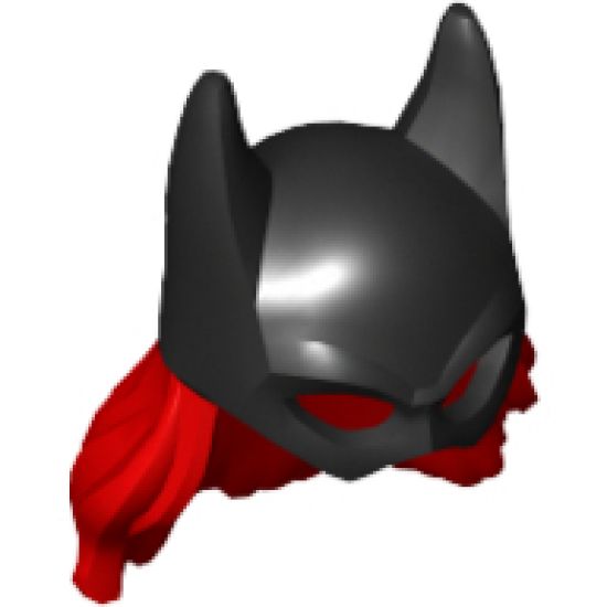 Minifigure, Headgear Mask Batgirl with Red Hair Pattern