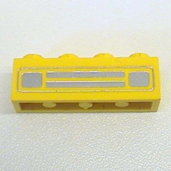 Brick 1 x 4 with Car Grille Chrome Pattern (Undetermined Type)