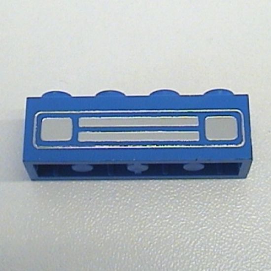 Brick 1 x 4 with Car Grille Chrome Pattern (Undetermined Type)