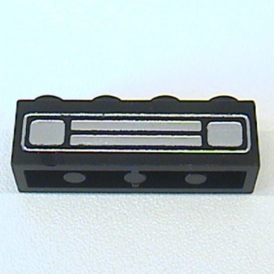 Brick 1 x 4 with Car Grille Chrome Pattern (Undetermined Type)