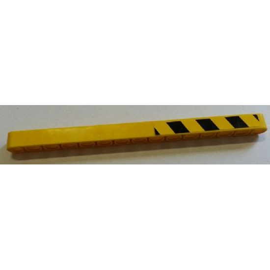 Technic, Liftarm 1 x 15 Thick with Black and Yellow Danger Stripes Pattern Model Right Side (Sticker) - Set 8258