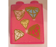 Duplo, Brick 1 x 2 x 2 with Jewels Pattern (Sticker) - Set 4820