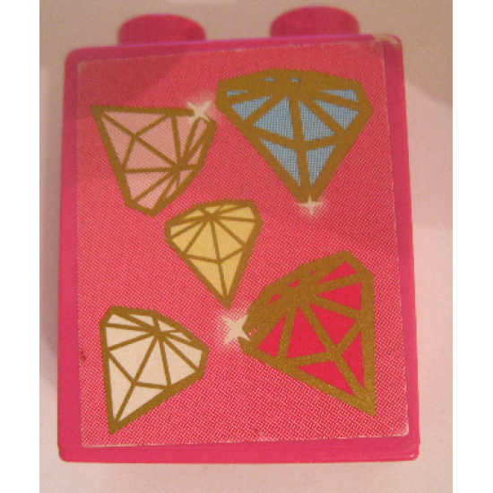 Duplo, Brick 1 x 2 x 2 with Jewels Pattern (Sticker) - Set 4820