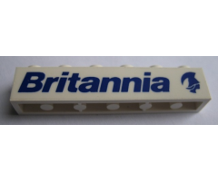 Brick 1 x 6 with Blue 'Britannia' Text and Logo Right Pattern (Sticker) - Set 1599