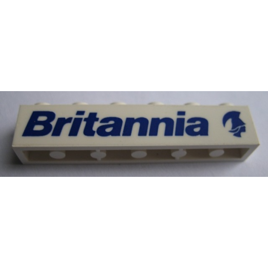 Brick 1 x 6 with Blue 'Britannia' Text and Logo Right Pattern (Sticker) - Set 1599