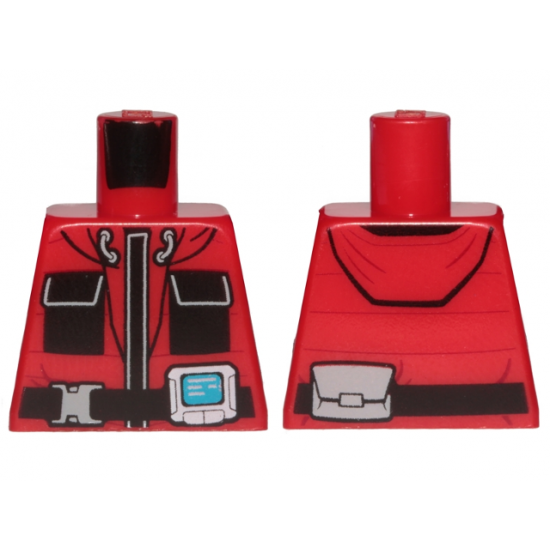 Torso Jacket with Monitor Device and Black Pockets Pattern