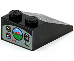 Slope 33 3 x 2 with Gauges, Horizon Screen, and Radio Pattern on Rear Face (Sticker) - Set 8213