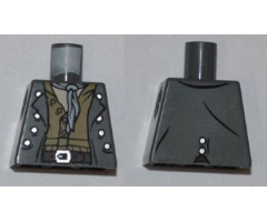 Torso PotC Vest over Dark Tan Shirt and Light Bluish Gray Scarf Pattern
