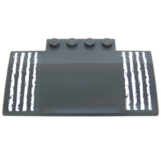 Slope, Curved 5 x 8 x 2/3 with White Tire Treads / Stripes Pattern (Stickers) - Set 70226