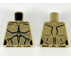 Torso Alien with Black Muscle Contours and Dark Bluish Gray Highlight Lines Pattern