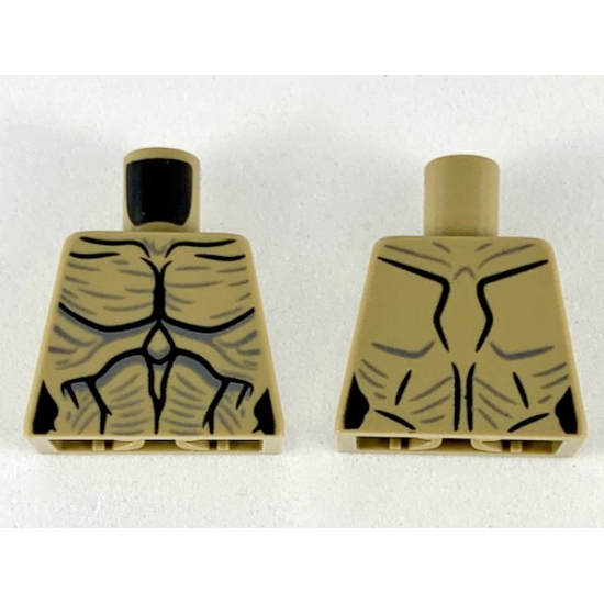 Torso Alien with Black Muscle Contours and Dark Bluish Gray Highlight Lines Pattern