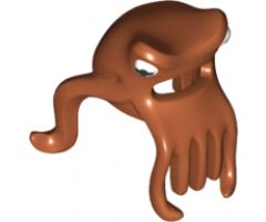 Minifigure, Headgear Mask Octopus Head with Wide Open Mouth and 7 Long Tentacles with White and Black Eyes Pattern
