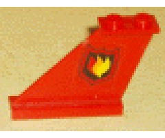 Tail 4 x 1 x 3 with Fire Logo Badge Pattern on Left Side (Sticker) - Sets 7043 / 7046