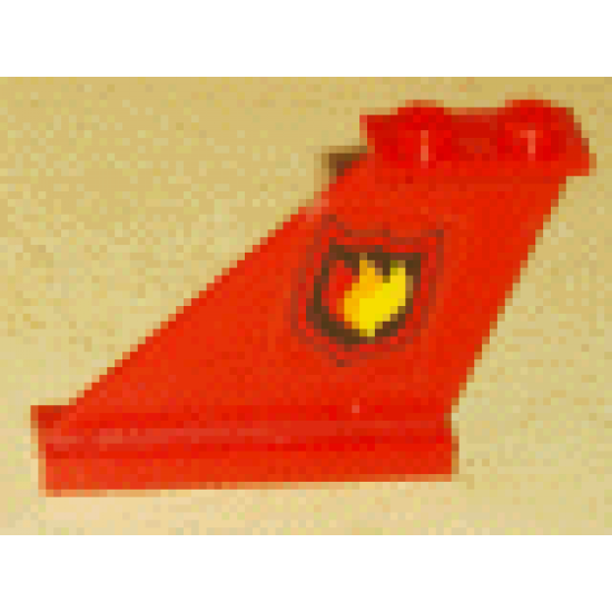 Tail 4 x 1 x 3 with Fire Logo Badge Pattern on Left Side (Sticker) - Sets 7043 / 7046