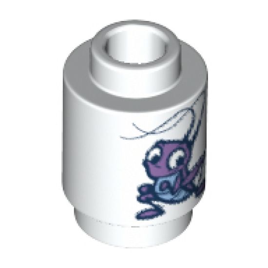 Brick, Round 1 x 1 with Lavender Cricket Pattern (Cri-Kee)