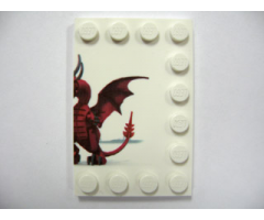 Tile, Modified 4 x 6 with Studs on Edges with Dragon and Knight Right Half Pattern