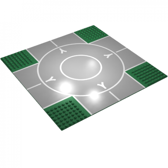 Baseplate, Road 32 x 32 7-Stud Crossroads with Runway 'V' Narrow Pattern