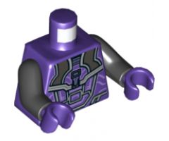 Torso Armor with Black, Silver, and Lavender Details Pattern / Black Arms / Dark Purple Hands