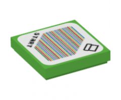 Tile 2 x 2 with Super Mario Scanner Code Pipe and 'START', Triangle Corner Pattern (Sticker) - Set 71360