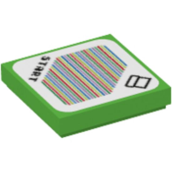 Tile 2 x 2 with Super Mario Scanner Code Pipe and 'START', Triangle Corner Pattern (Sticker) - Set 71360