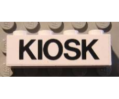 Brick 1 x 4 with Black 'KIOSK' Text Pattern (Sticker) - Set 1592-2
