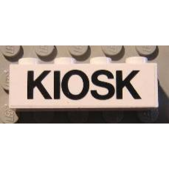 Brick 1 x 4 with Black 'KIOSK' Text Pattern (Sticker) - Set 1592-2