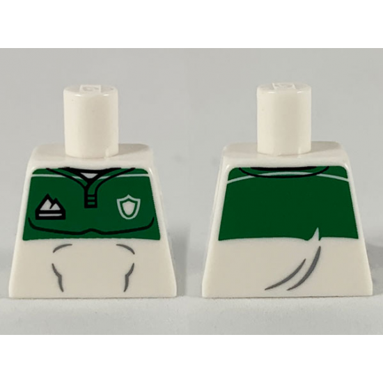 Torso Jersey, Green Top with Sports Logos Pattern