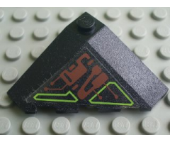 Wedge 4 x 4 (Slope 18 Corner) with Dark Red and Lime Circuitry Pattern (Sticker) - Set 7707