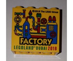 Brick 2 x 4 x 3 with FACTORY LEGOLAND DUBAI 2018 Pattern