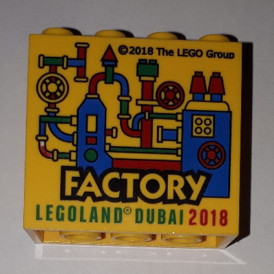 Brick 2 x 4 x 3 with FACTORY LEGOLAND DUBAI 2018 Pattern