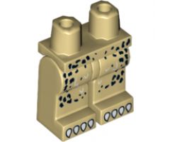 Hips and Legs with Animal Print Black Spots and White Fur Lines and Claws Pattern