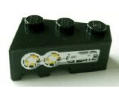 Wedge 3 x 2 Right with Yellow Lights Pattern (Sticker) - Set 8479