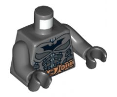 Torso Batman Logo with Body Armor and Copper Belt Pattern / Dark Bluish Gray Arms / Black Hands