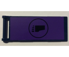 Flag 7 x 3 with Rod with Foot in Black Circle on Dark Purple Background Pattern (Sticker) - Set 79122
