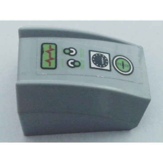 Slope, Curved 2 x 2 Lip with Gauges and Switches Pattern (Sticker) - Set 7297