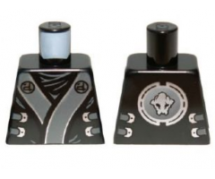 Torso Ninjago Robe with Gray and Silver Sash Pattern