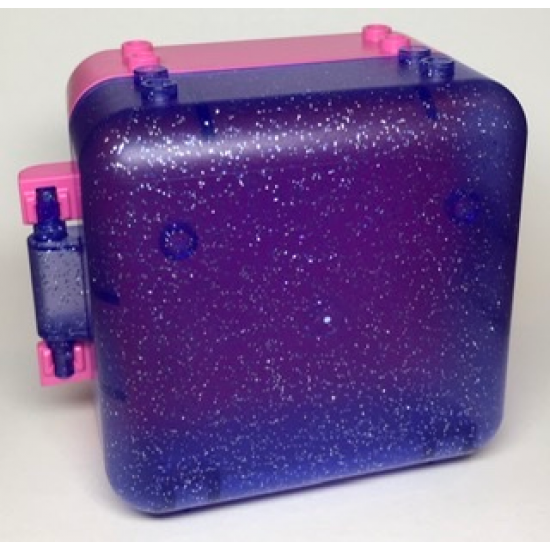 Container Box 3 x 8 x 6 2/3 Half Back with Glitter Trans-Purple Container, Box 3 x 8 x 6 2/3 Half Front (64454 / 64462)