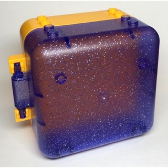 Container Box 3 x 8 x 6 2/3 Half Back with Glitter Trans-Purple Container, Box 3 x 8 x 6 2/3 Half Front (64454 / 64462)