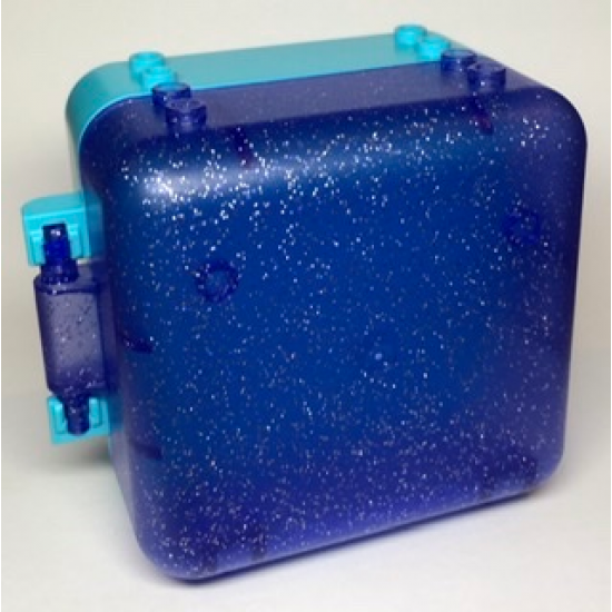 Container Box 3 x 8 x 6 2/3 Half Back with Glitter Trans-Purple Container, Box 3 x 8 x 6 2/3 Half Front (64454 / 64462)