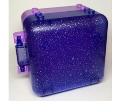 Container Box 3 x 8 x 6 2/3 Half Back with Glitter Trans-Purple Container, Box 3 x 8 x 6 2/3 Half Front (64454 / 64462)
